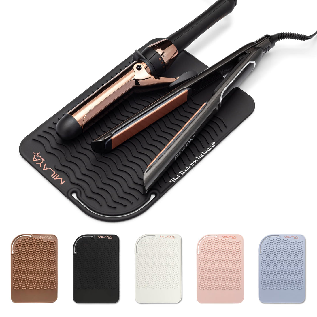 Professional Silicone Heat Resistant Styling Station Mat for All Hair Irons, Curling Iron, Straightener Pad, Iron Flat Hair, Waver, Hair Tools Appliances Hair Dryer Salon Tools Hair Stylist Black