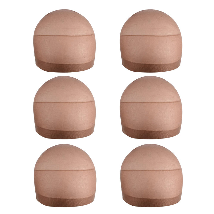 6 pieces Wig Caps Light Brown Stocking Nylon Wig Caps Stretchy Wig Caps for Women Wigs (Light Brown)