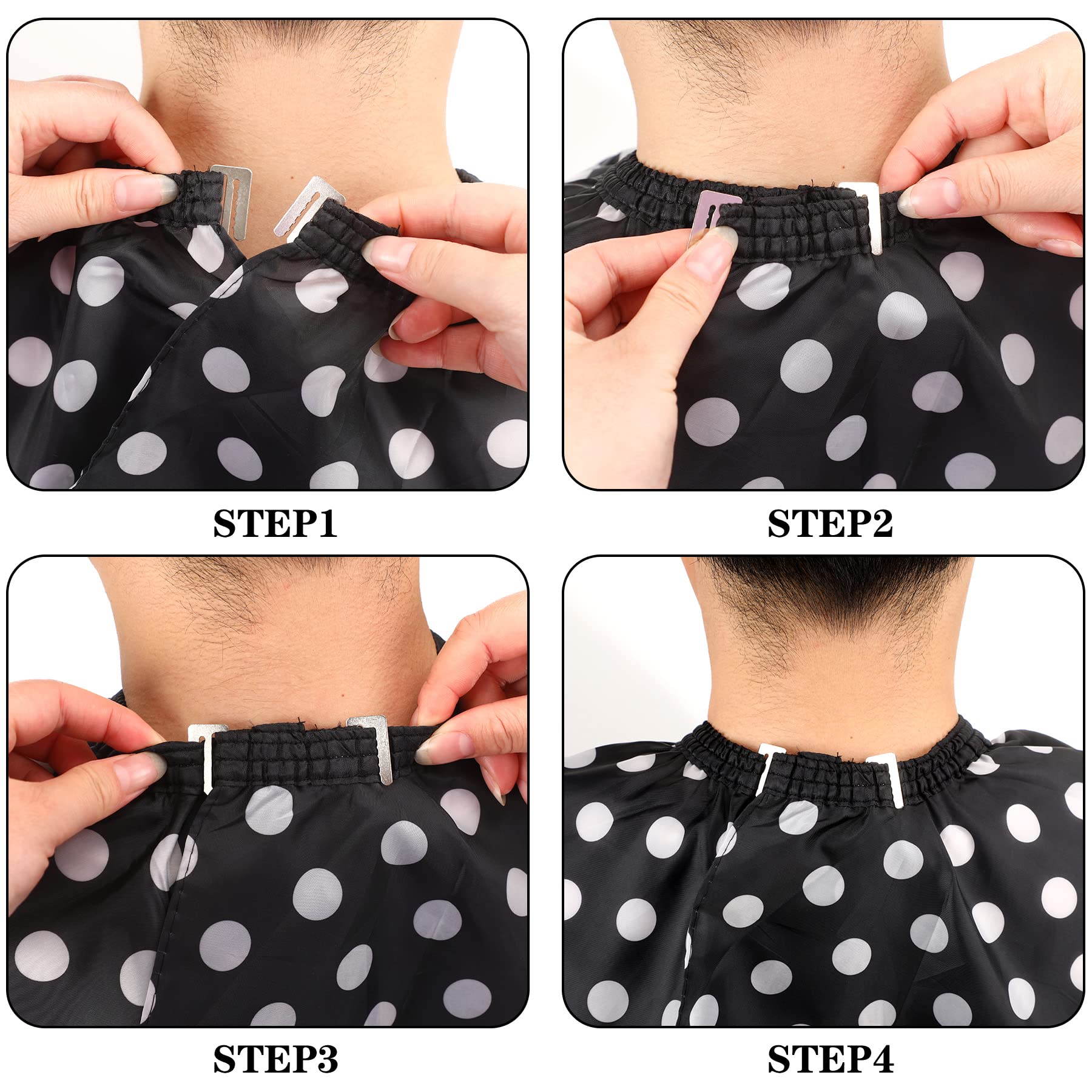 Barber Cape Waterproof Professional Hair Cutting Cape Neck Duster Brush for Haircut Black and White Dots Salon Beard Hairdressing Kits 46.8 × 56 Inches