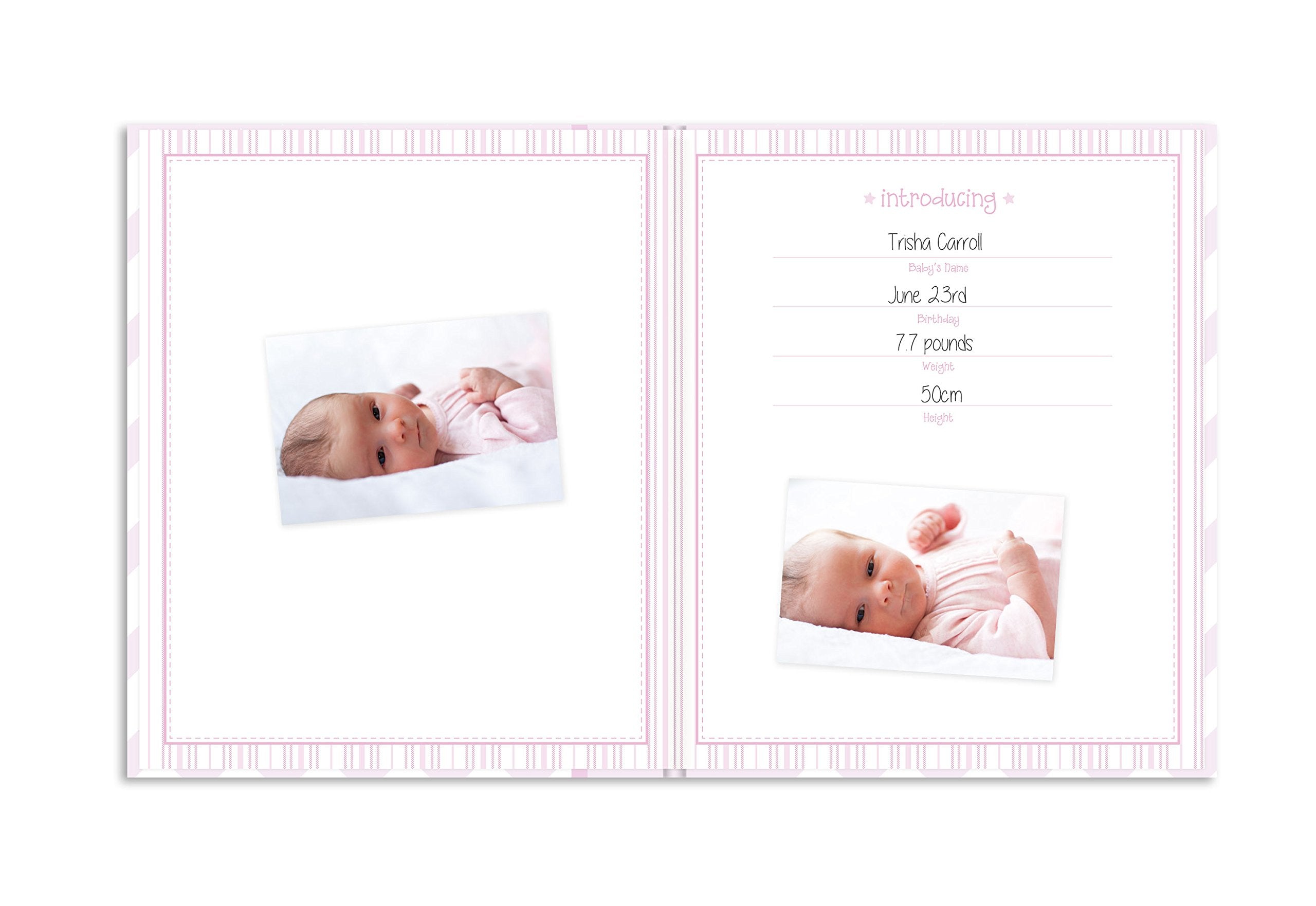 Lil Peach First 5 Years Chevron Baby Memory Book, Newborn Milestone Journal, Baby Girl Gift, Gift For New And Expecting Parents, Pink 1 Count (Pack of 1)