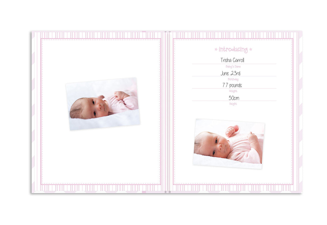 Lil Peach First 5 Years Chevron Baby Memory Book, Newborn Milestone Journal, Baby Girl Gift, Gift For New And Expecting Parents, Pink 1 Count (Pack of 1)