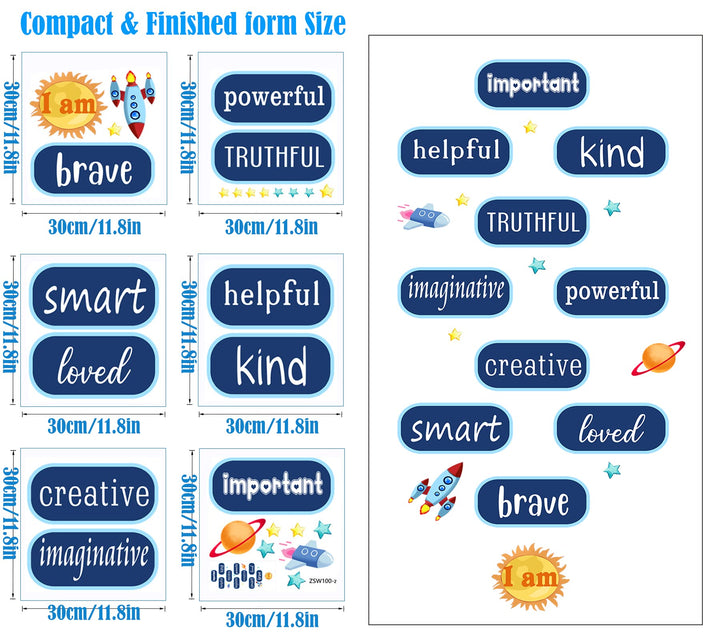 Inspirational Quotes Floor Decals Motivational Hopscotch Game Floor Stickers Positive Saying Wall Decals Peel and Stick Wallpaper for Classroom School Kindergarten Kids Bedroom Nursery