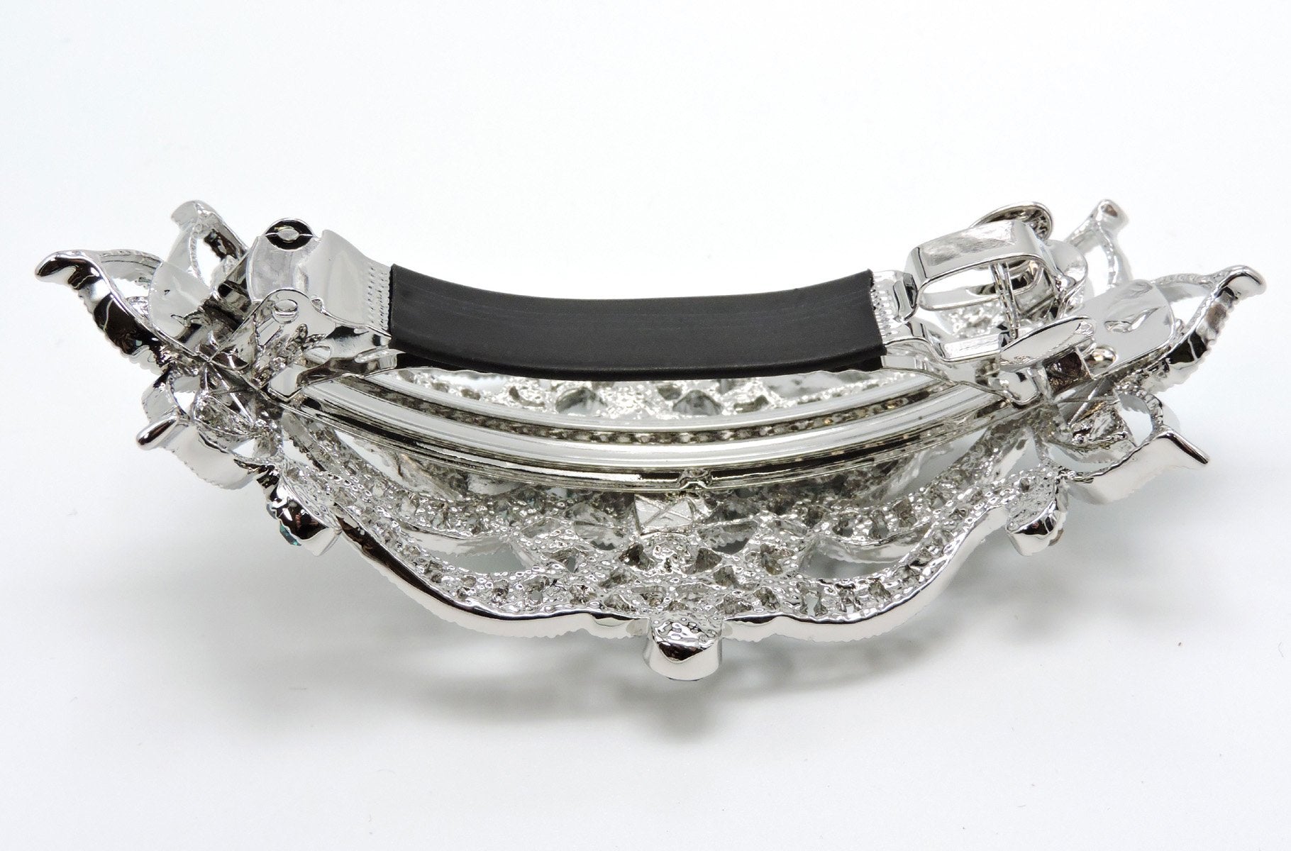 Faship Gorgeous Blue Rhinestone Crystal Big Floral Hair Barrette