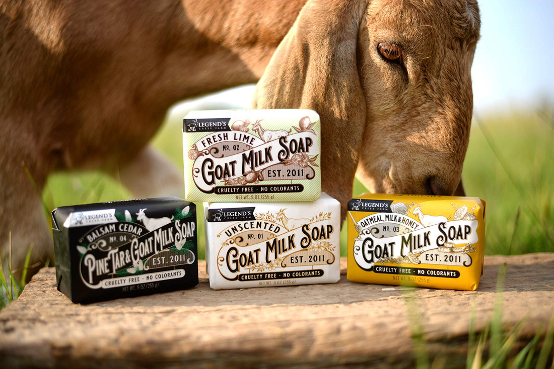 Legend's Creek Farm Goat Milk Soap - Triple Milled Moisturizing Soap Bar for Hands and Body - 9 Oz Creamy Lather, Nourishing, Natural Soap for Sensitive Skin Assorted Bundle