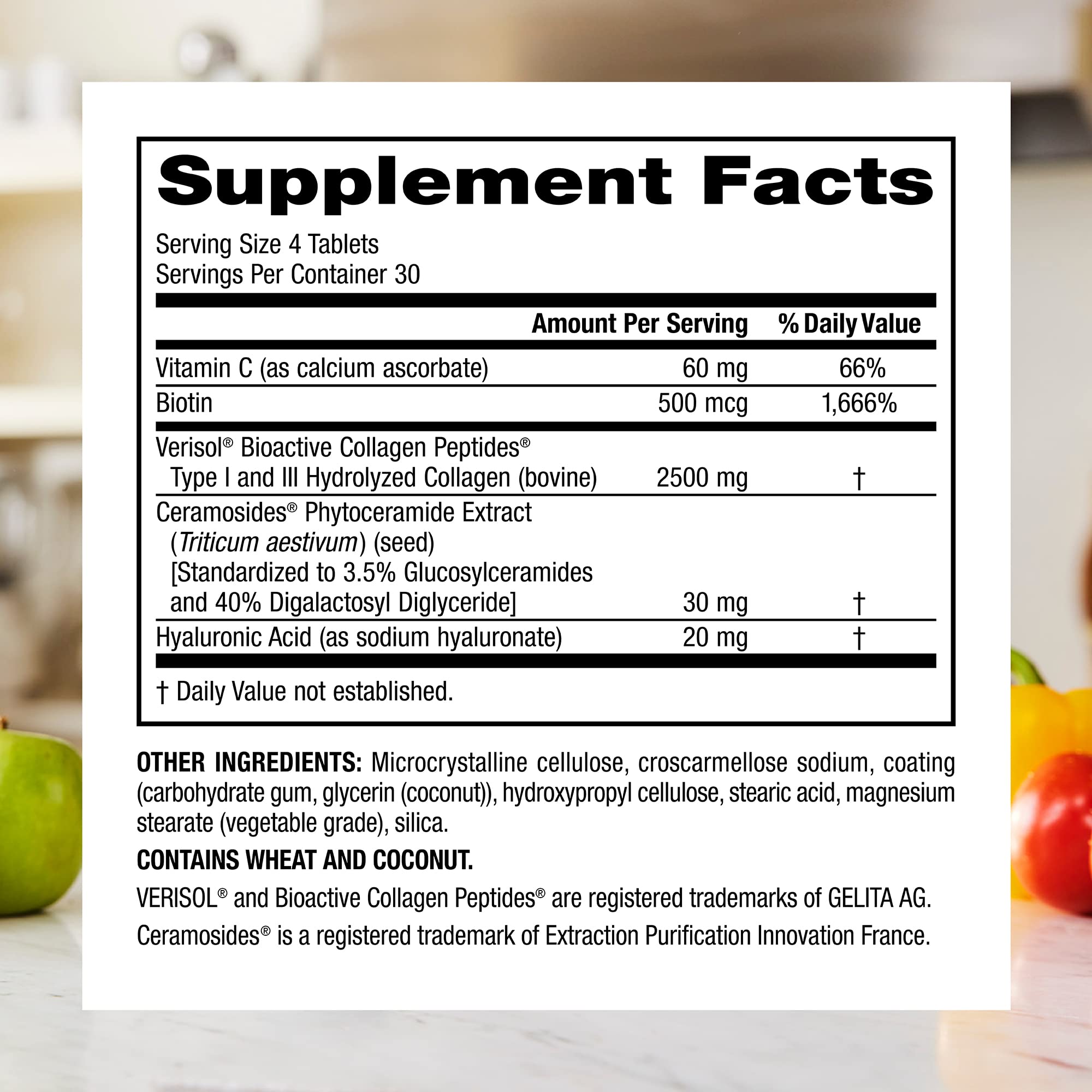 Webber Naturals Collagen30 with Ceramides, Bioactive Collagen Peptides, 120 Tablets, Hydrating Glow, Helps Improve Skin Hydration, Elasticity & Smoothness, Non GMO, Dairy & Gluten Free