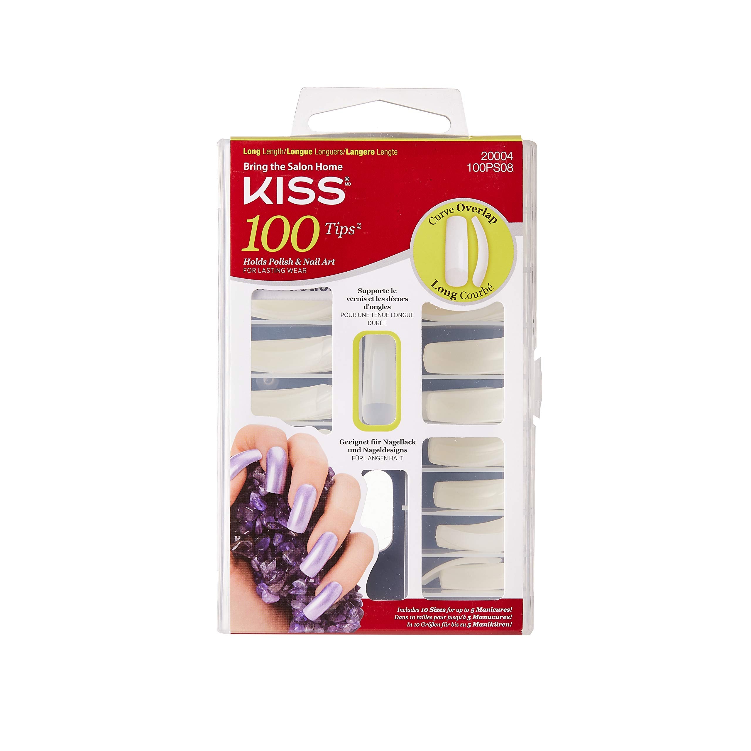 Kiss Products 100 Tips Curve Overlap, 0.24 Pound