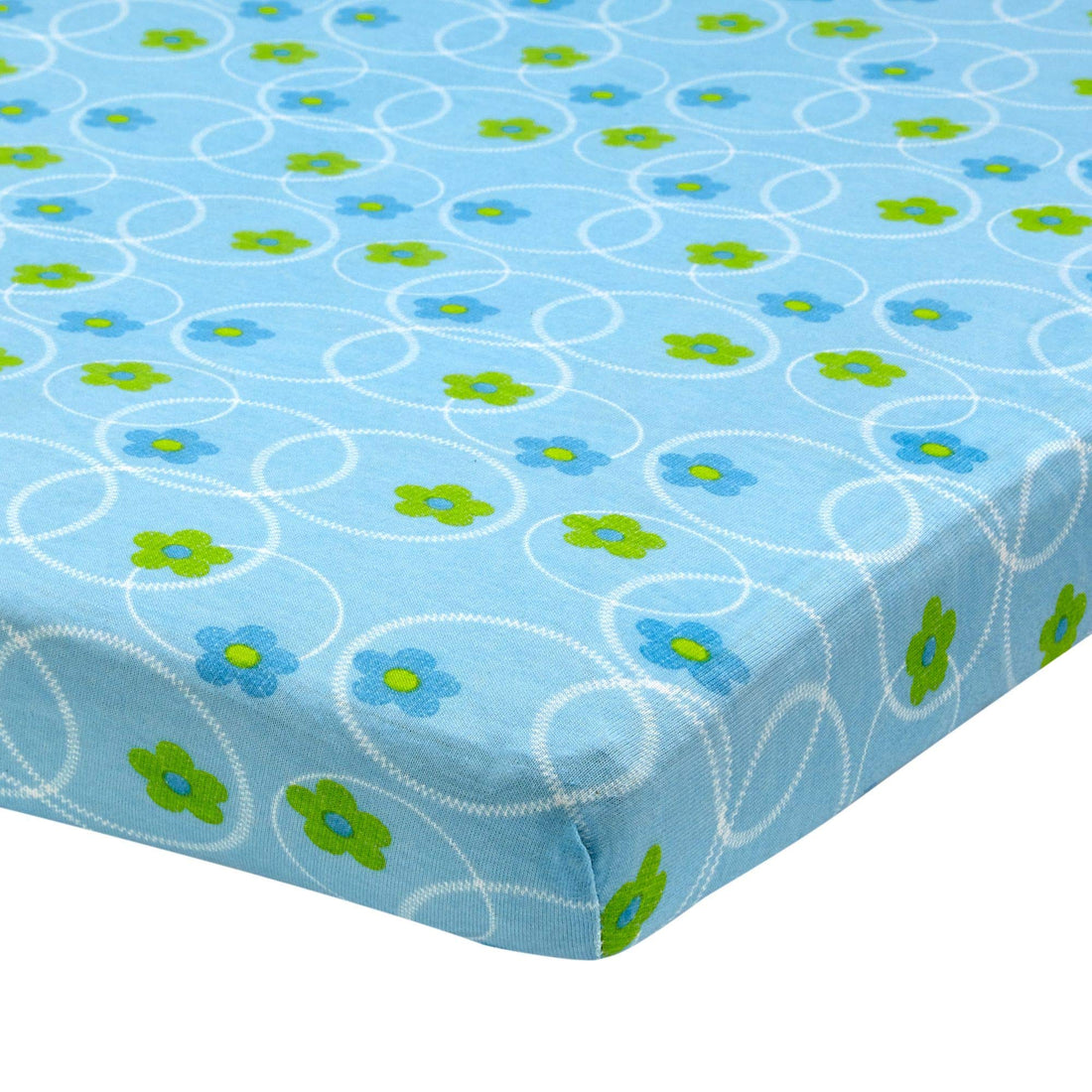 Abstract Mini Crib Cotton Sheets - Pack n Play Sheets Fitted- Ultra Soft Crib Sheets for Boys Girls Baby - Universal - Snug Fitted - Cotton - 24x38 (Blue Floral)