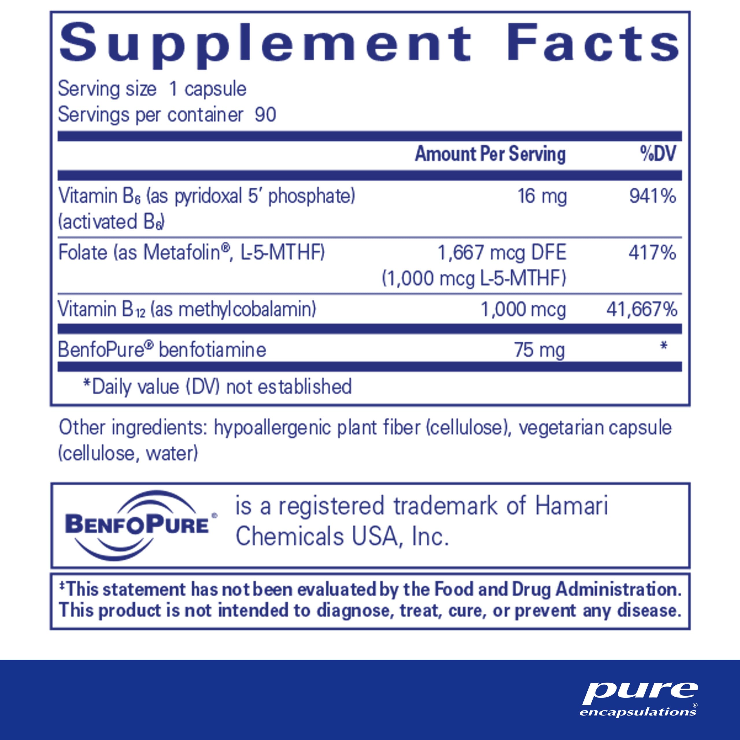 Pure Encapsulations MethylAssist 90's - B Vitamin Complex - Methylation Support* - Heart Health & Brain Health - Non-GMO & Gluten Free - 90 Capsules