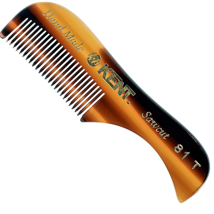 KENT 81T Freddie Handmade Beard Mustache Comb - Extra Small. Unbreakable Fine Toothed Beard and Moustache Combs Pocket Size for Facial Hair Grooming. Hand-Made Saw-Cut & Polished