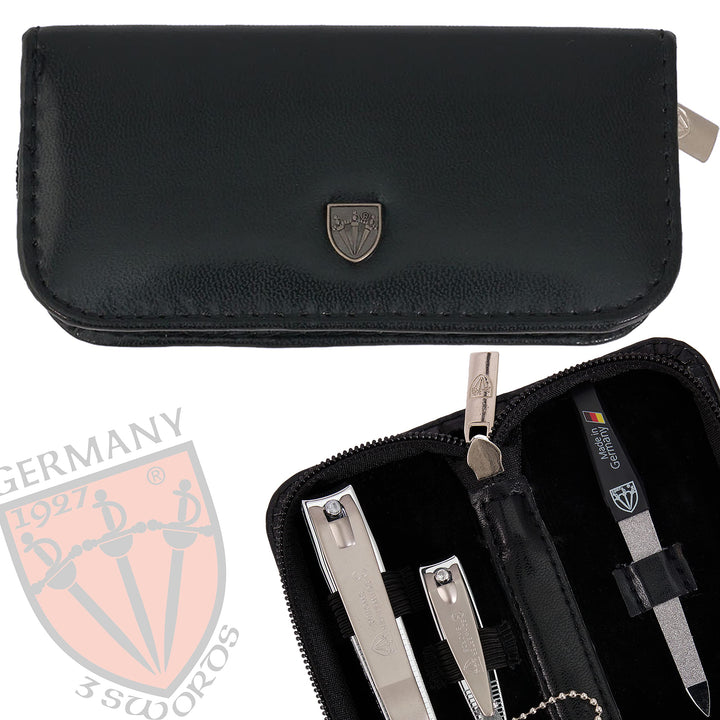 THREE SWORDS - Exclusive 3-Piece MANICURE - PEDICURE - GROOMING - NAIL CARE set / kit / case - basic-standard quality (000811)