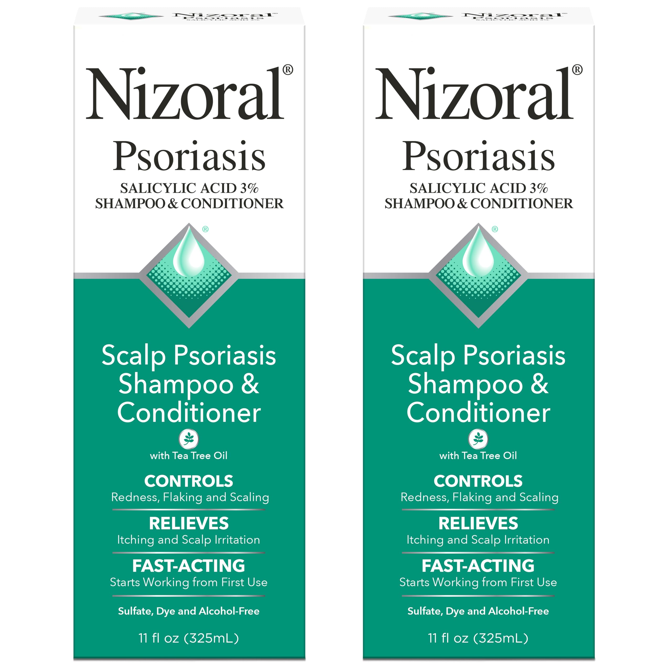 Nizoral Psoriasis Shampoo & Conditioner - Effective Scalp Psoriasis Treatment, 11 Ounce (Pack of 2)