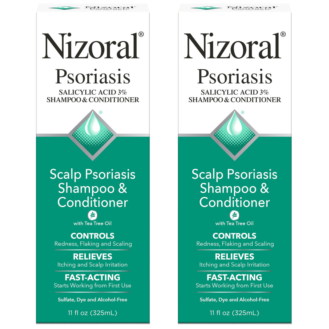 Nizoral Psoriasis Shampoo & Conditioner - Effective Scalp Psoriasis Treatment, 11 Ounce (Pack of 2)