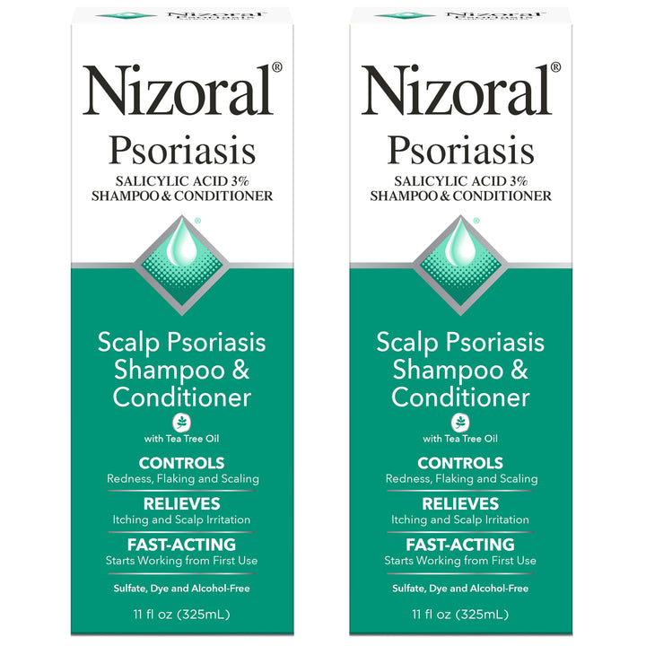 Nizoral Psoriasis Shampoo & Conditioner - Effective Scalp Psoriasis Treatment, 11 Ounce (Pack of 2)