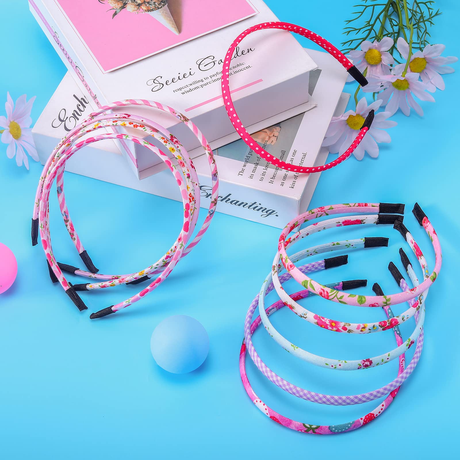 Candygirl Girls' Flora Stripe Heart Alice Hair Band Girls headbands For Girls Value Pack(Assorted 10pcs per Pack)