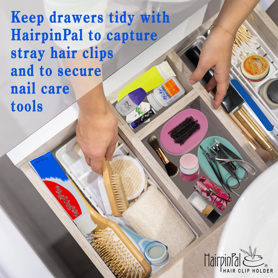 Bobby Pin and Hair Clip Magnetic Holder: HairpinPal (Sea Foam Teal)