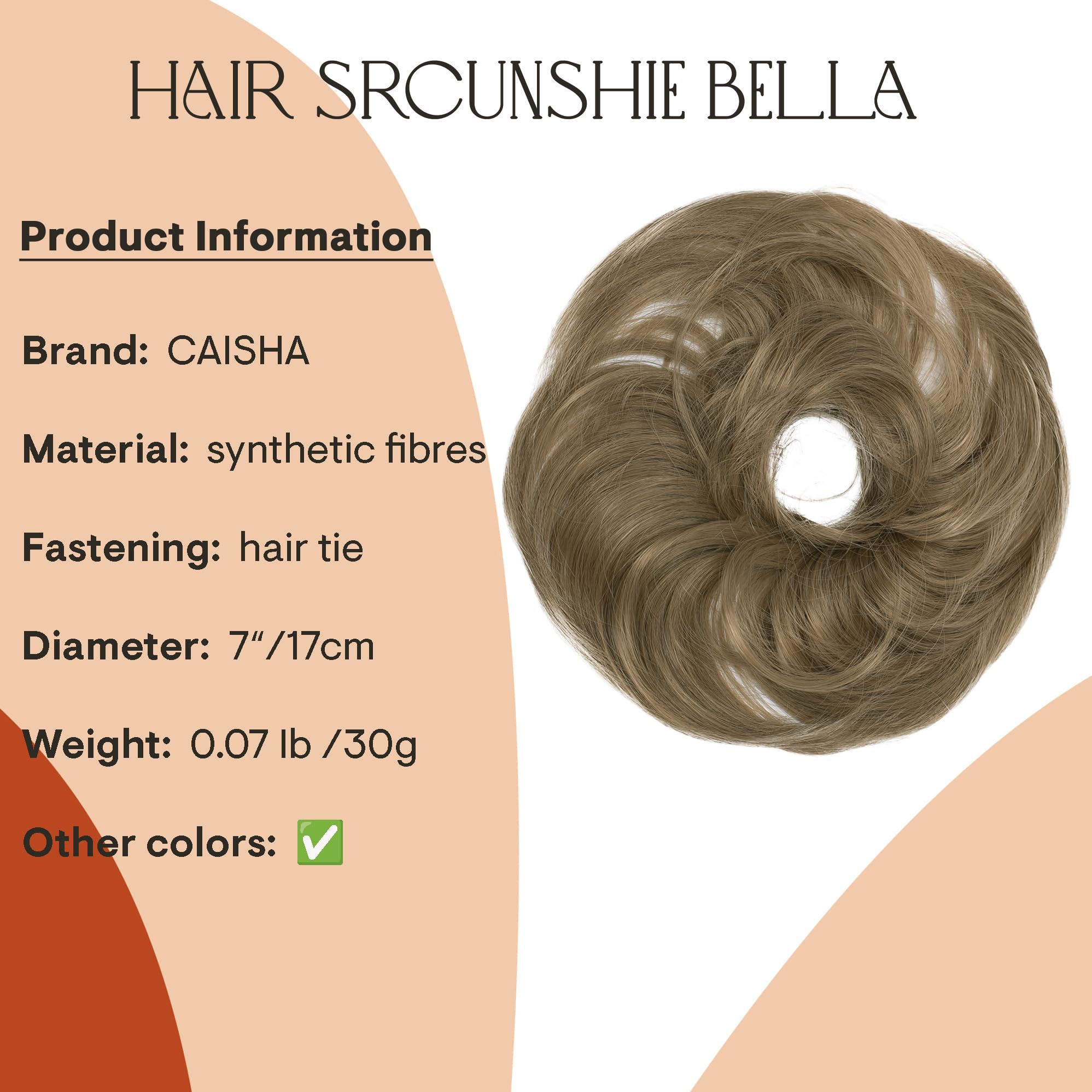 dark blonde 22A : PRETTYSHOP Scrunchie Bun Up Do Hair piece Hair Ribbon Ponytail Extensions Wavy Curly or Messy Various Colors(dark blonde 22A)