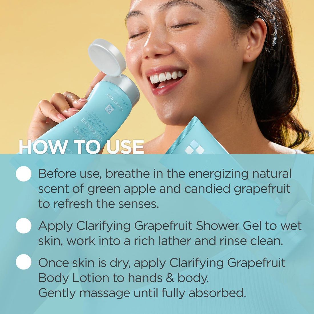 Andalou Naturals Body Wash, Clarifying Grapefruit Shower Gel, Gentle Exfoliating Salicylic Acid Body Wash with Tea Tree & Witch Hazel, Targets Back Acne, Blemishes & Excess Oil, 8.5 fl oz