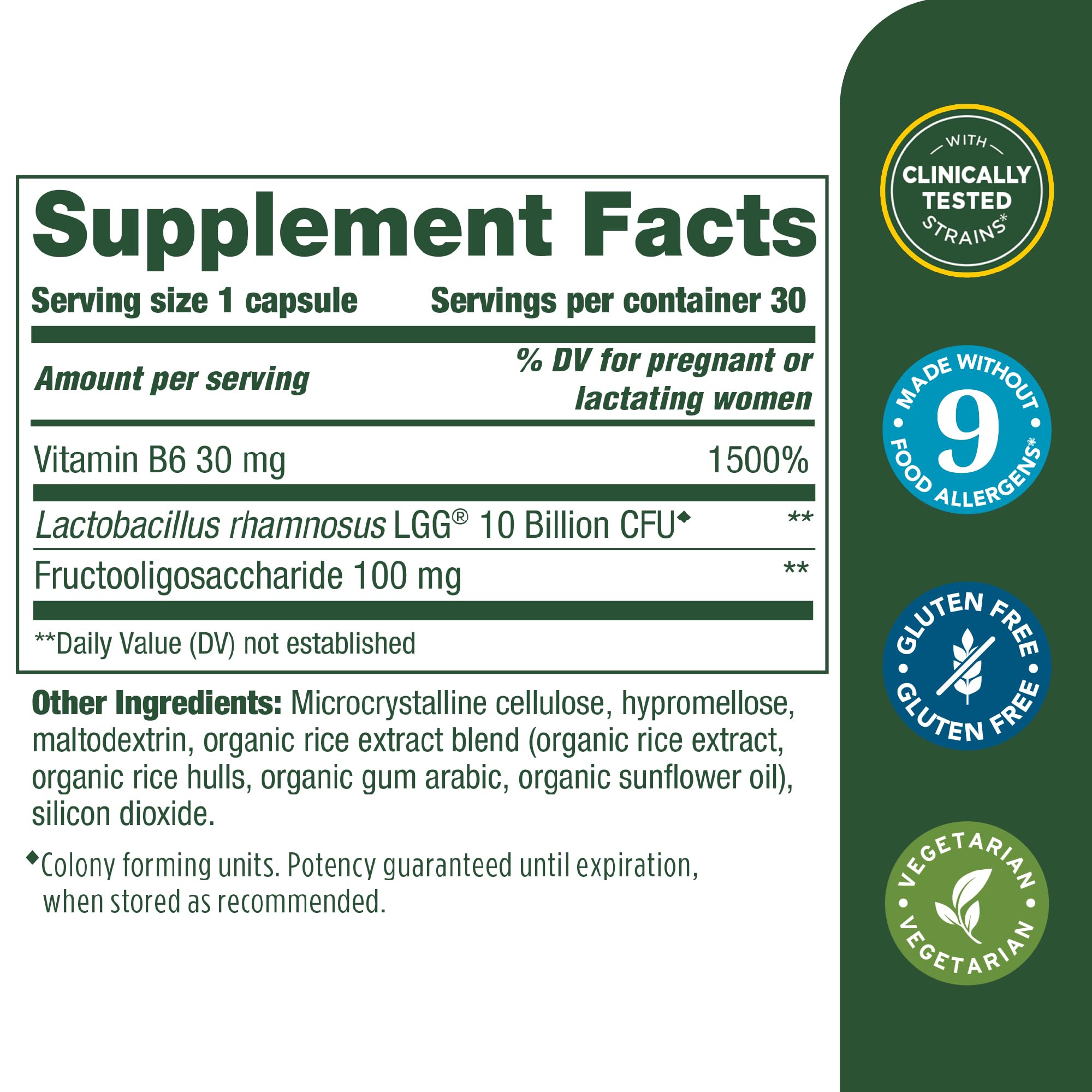 MegaFood Baby & Me 2 Prenatal Probiotic - Vegetarian Pregnancy Prebiotics and Probiotics for Women, Digestive Health & Immune Support with Vitamin B6 for Morning Sickness Relief - 30 Capsules