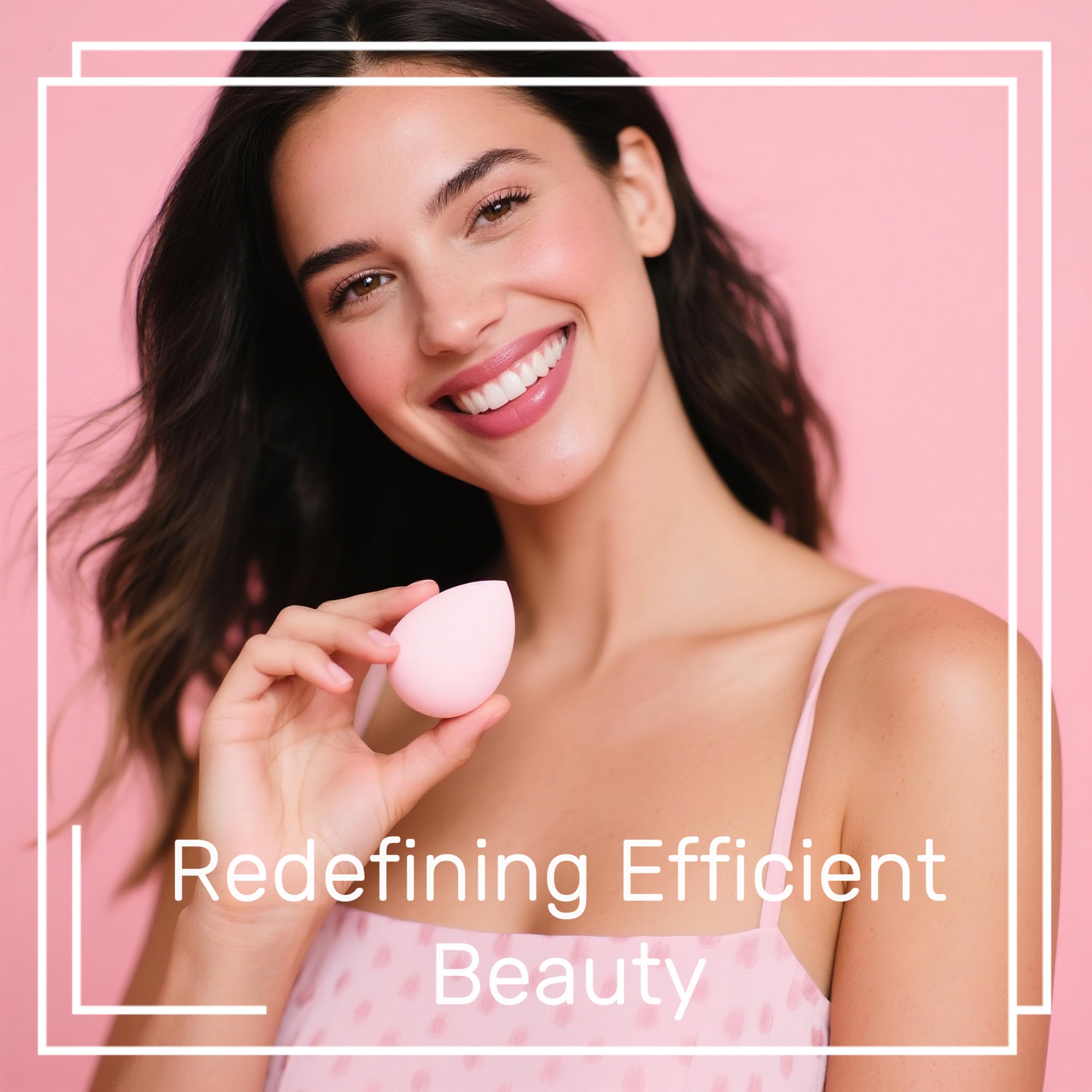 Makeup Sponge Set BS-MALL with Storage Case 7 Pcs for Liquid, Cream, and Powder,SAVE Foundation with 1 Mini Makeup Sponge For Travel Daily Use (A-Pink)