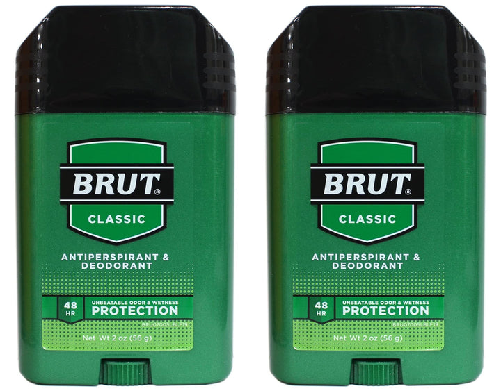 Brut Deodorant 2oz Oval Solid Classic Scent(Anti Perspirant) (2 Pack)
