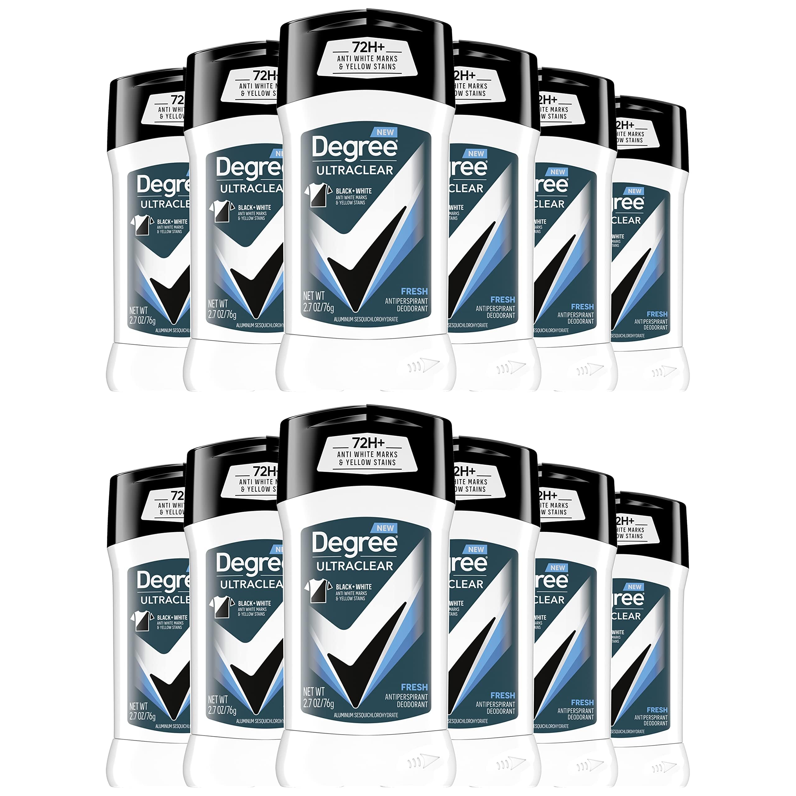 2.7 Ounce (Pack of 12) , Black/White Fresh : Degree Ultraclear Antiperspirant Deodorant, Black/White Fresh, 2.7 Ounce (Pack of 12)
