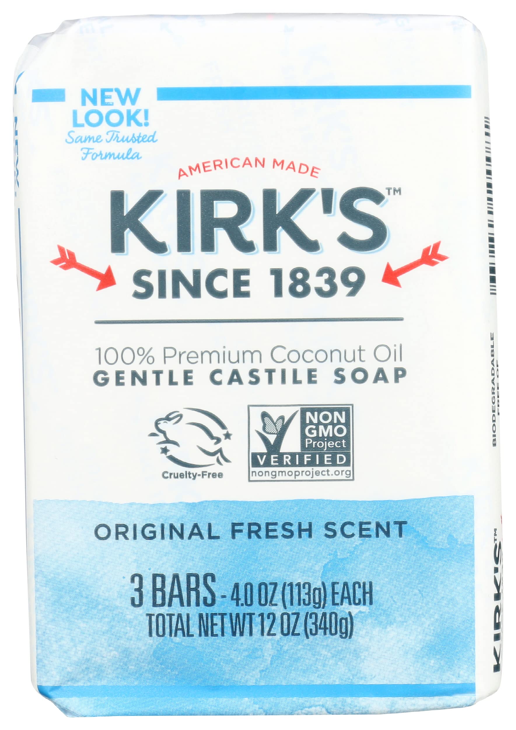Kirk's Natural Castile Soap Original - 4 oz Each, 3 ct