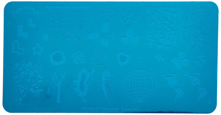 PUEEN Nail Art Stamping Plate -Double Fun 01 - Layering Collection 125x65mm Unique Nailart Polish Stamping Manicure Image Plates Accessories Kit - BH000724