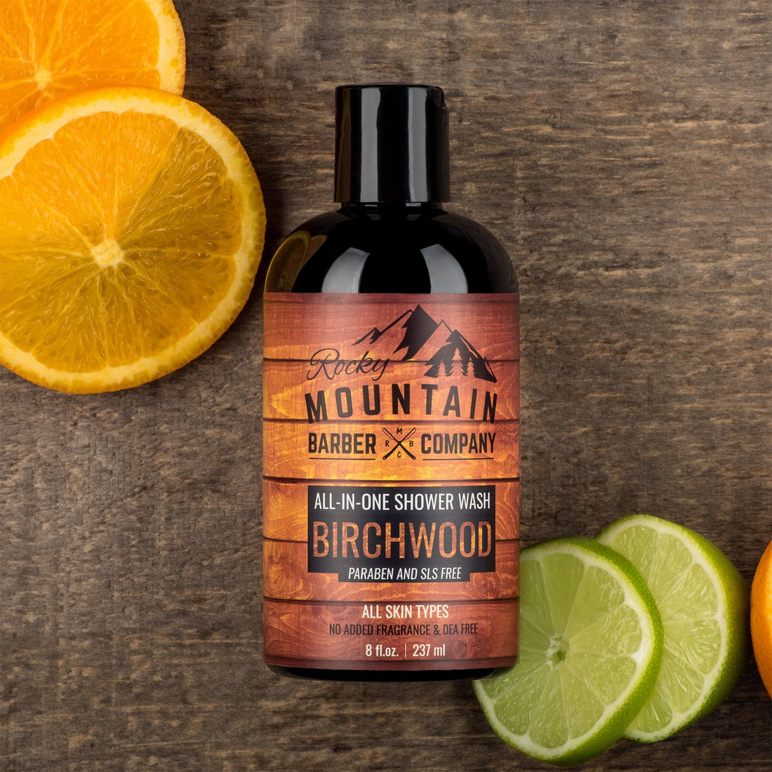 All-in-One Shower Wash for Men â€“ Shampoo, Body Wash, Conditioner, Face Wash & Beard Wash â€“ Natural Ingredients with Essential Oils â€“ Paraben, SLS & DEA Free - Birchwood Scent â€“ 8oz