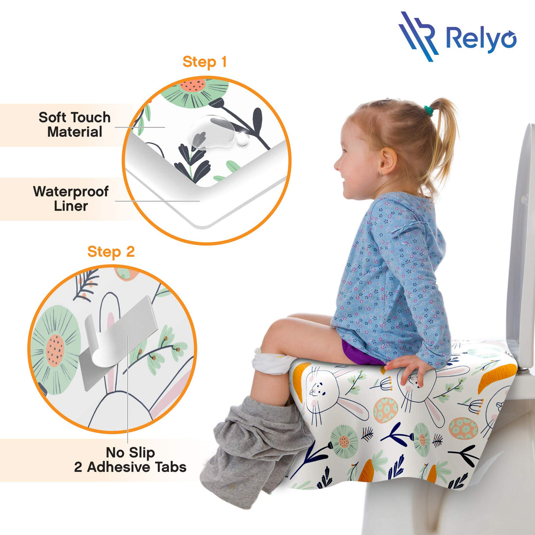 Toilet Seat Covers Disposable - 20 Pack - Waterproof, Ideal for Kids and Adults – Extra Large, Individually Wrapped for Travel, Toddlers Potty Training in Public Restrooms (Easter Bunny, 20)