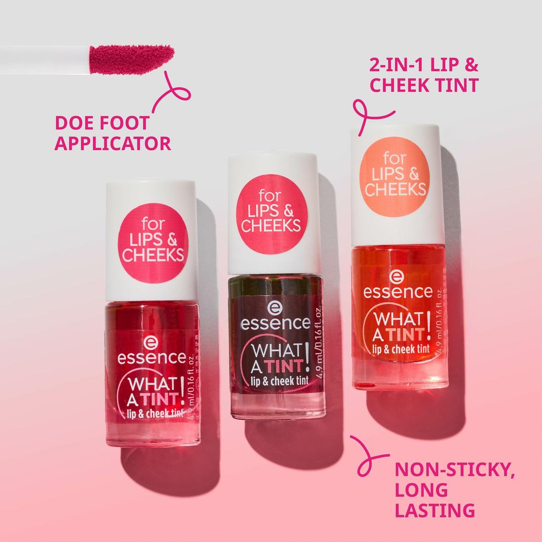 essence | What a Tint! Lip & Cheek Tint | Long-Lasting Liquid Blush & Lip Stain | Non-Sticky & Kiss-Proof | Vegan & Cruelty Free (02 | Coral Sunset)