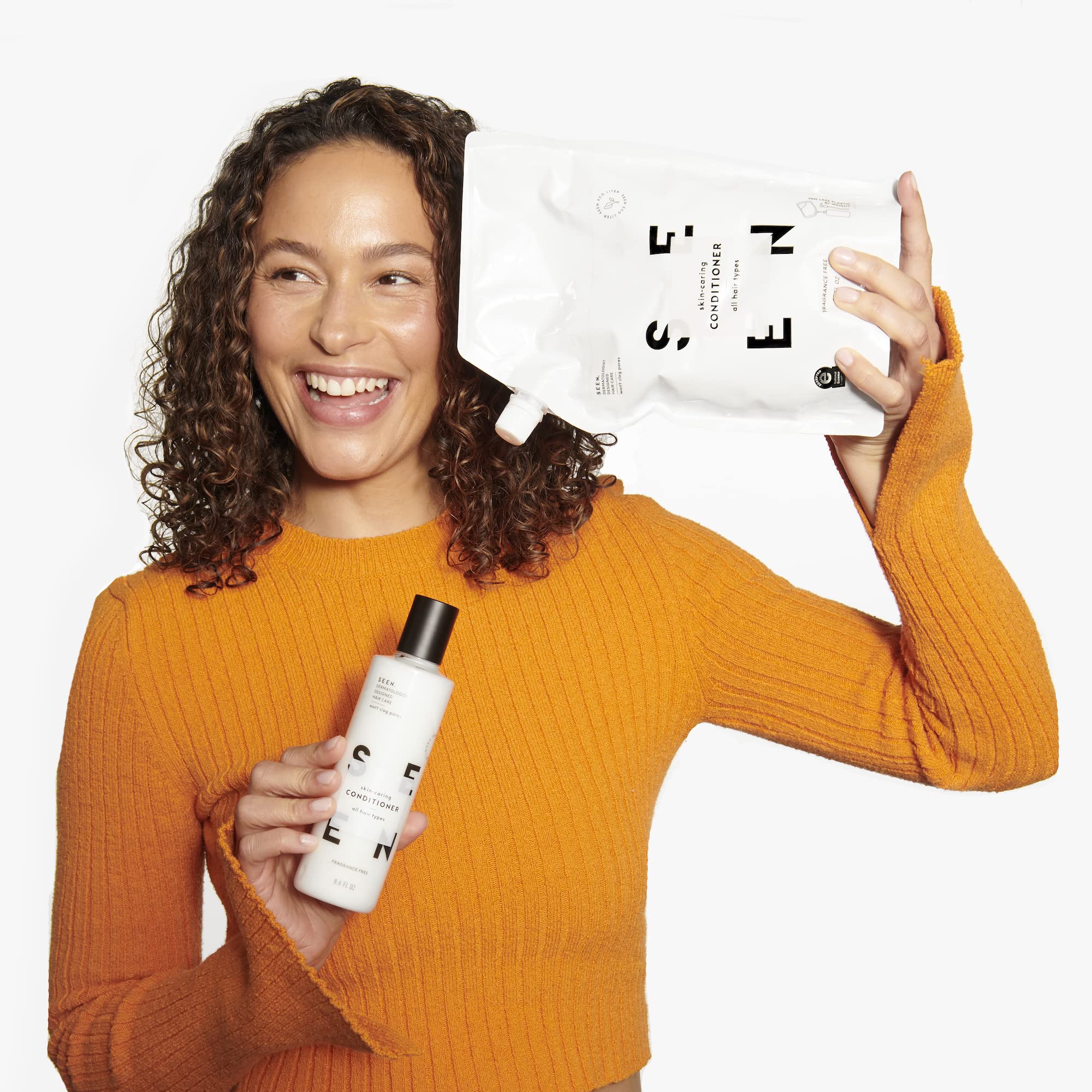 SEEN Conditioner Eco-Refill - Scented- Non-Comedogenic & Sulfate-Free Hair Conditioner- Dermatologist-Developed -Safe for Sensitive & Acne Prone Skin