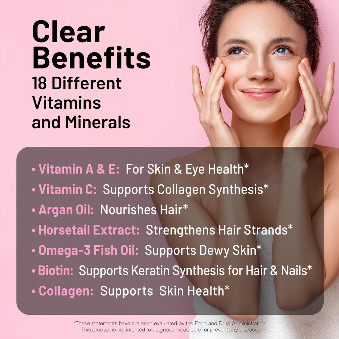 NatureWise Hair Skin and Nails Vitamin, Biotin 5000mcg w/Hyaluronic Acid, Collagen for Women with C, B Complex, D3, A, E, Iron - Non-GMO, Gluten Free - 540 Softgels[6-Month Supply]
