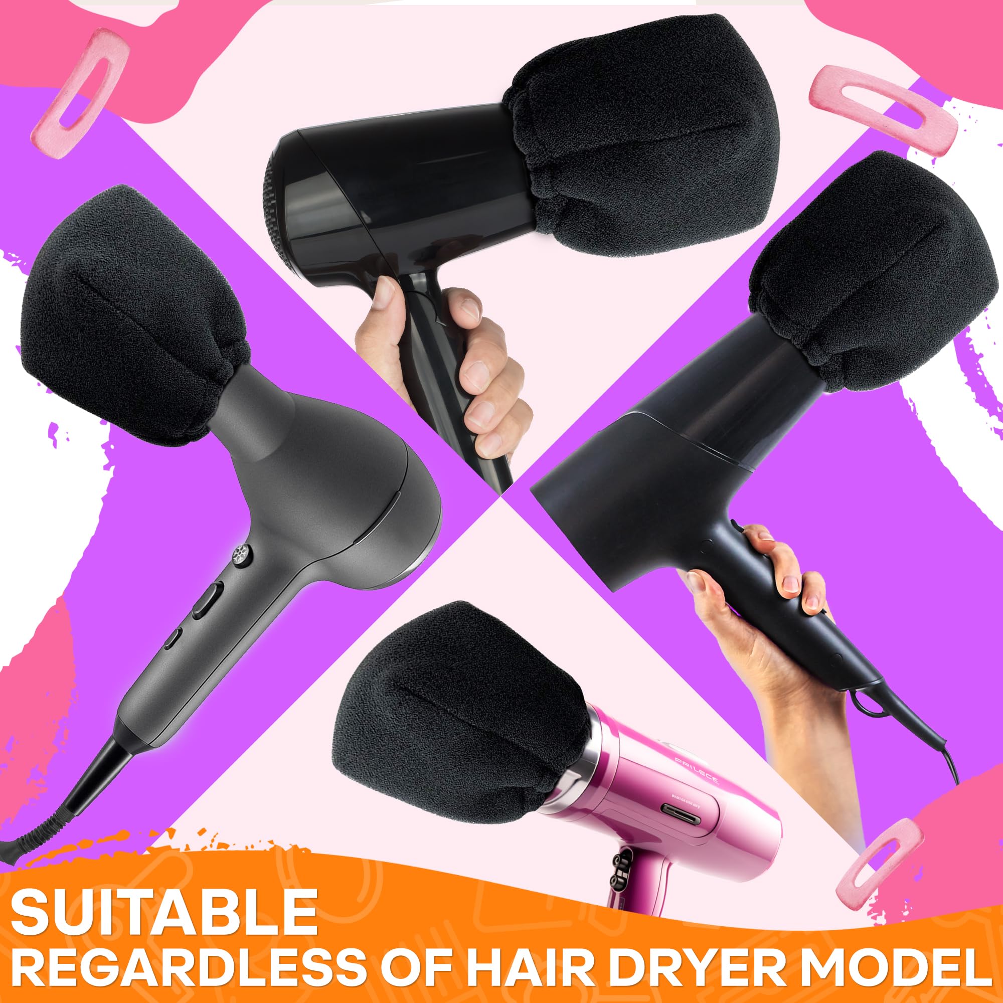 Hair Dryer Diffuser 2 Pieces, Ultra Light Fits Most Every Size Blow Dryers