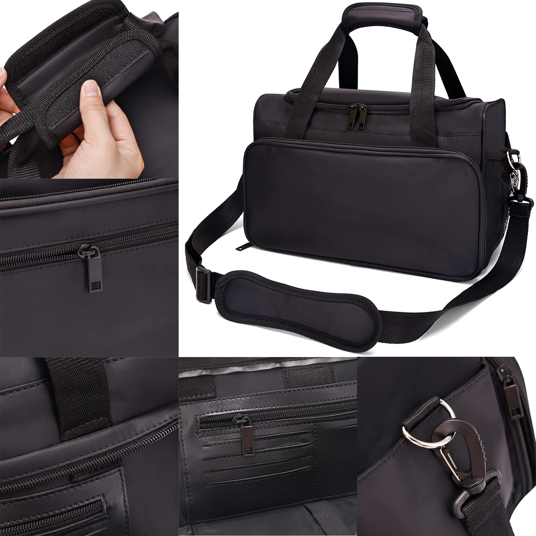 Hairdressing Bag, for Barber Salon Tools Bag, Makeup Cosmetics Portable Handbag, Hair Stylist and Beauty Artist Travel Large Storage Bag(Black)