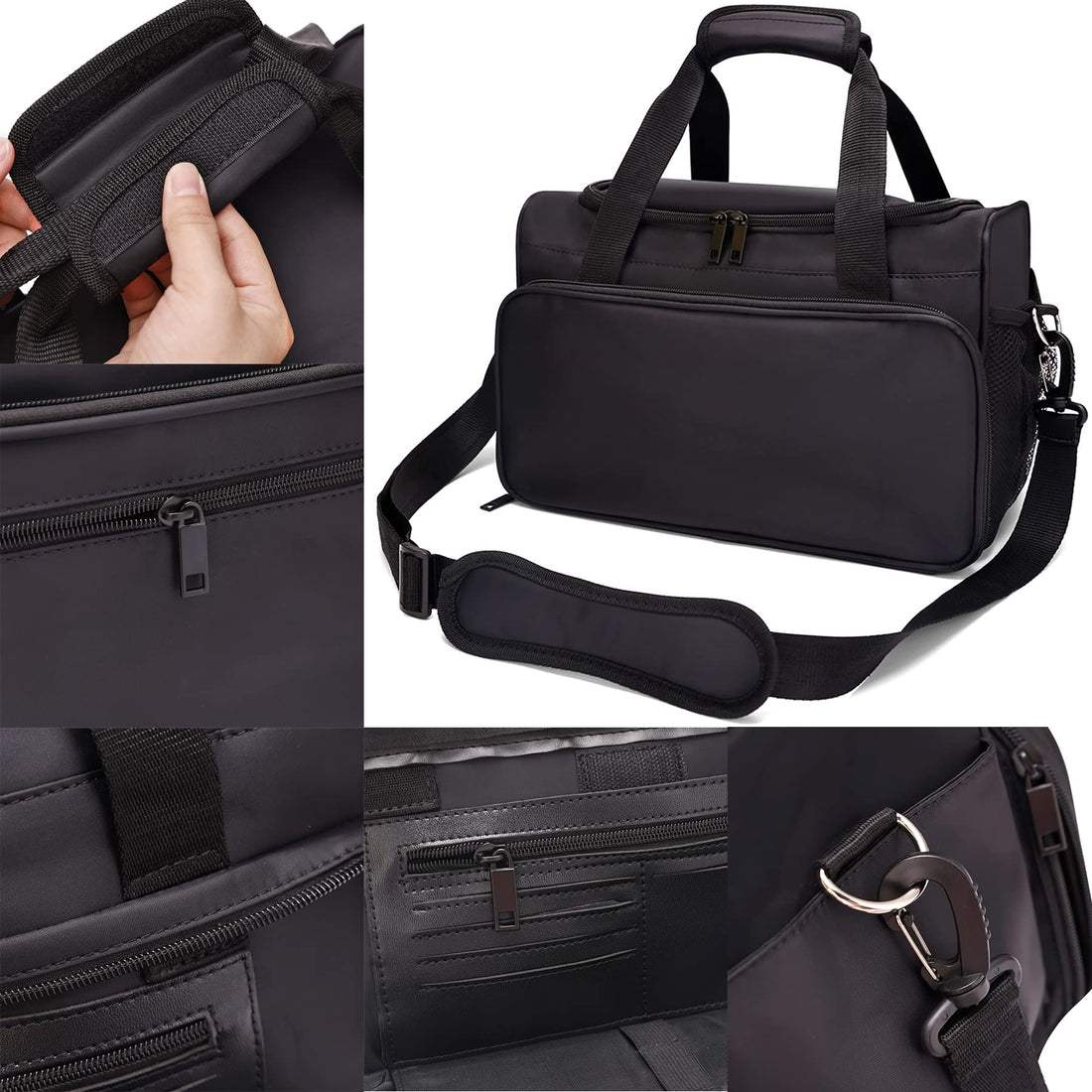Hairdressing Bag, for Barber Salon Tools Bag, Makeup Cosmetics Portable Handbag, Hair Stylist and Beauty Artist Travel Large Storage Bag(Black)