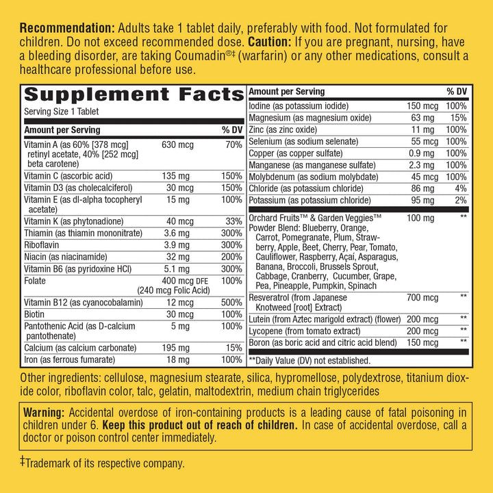 Nature’s Way Alive! Daily Energy Multivitamin 22 Vitamins and Minerals 60 Tablets - (Pack of 2)