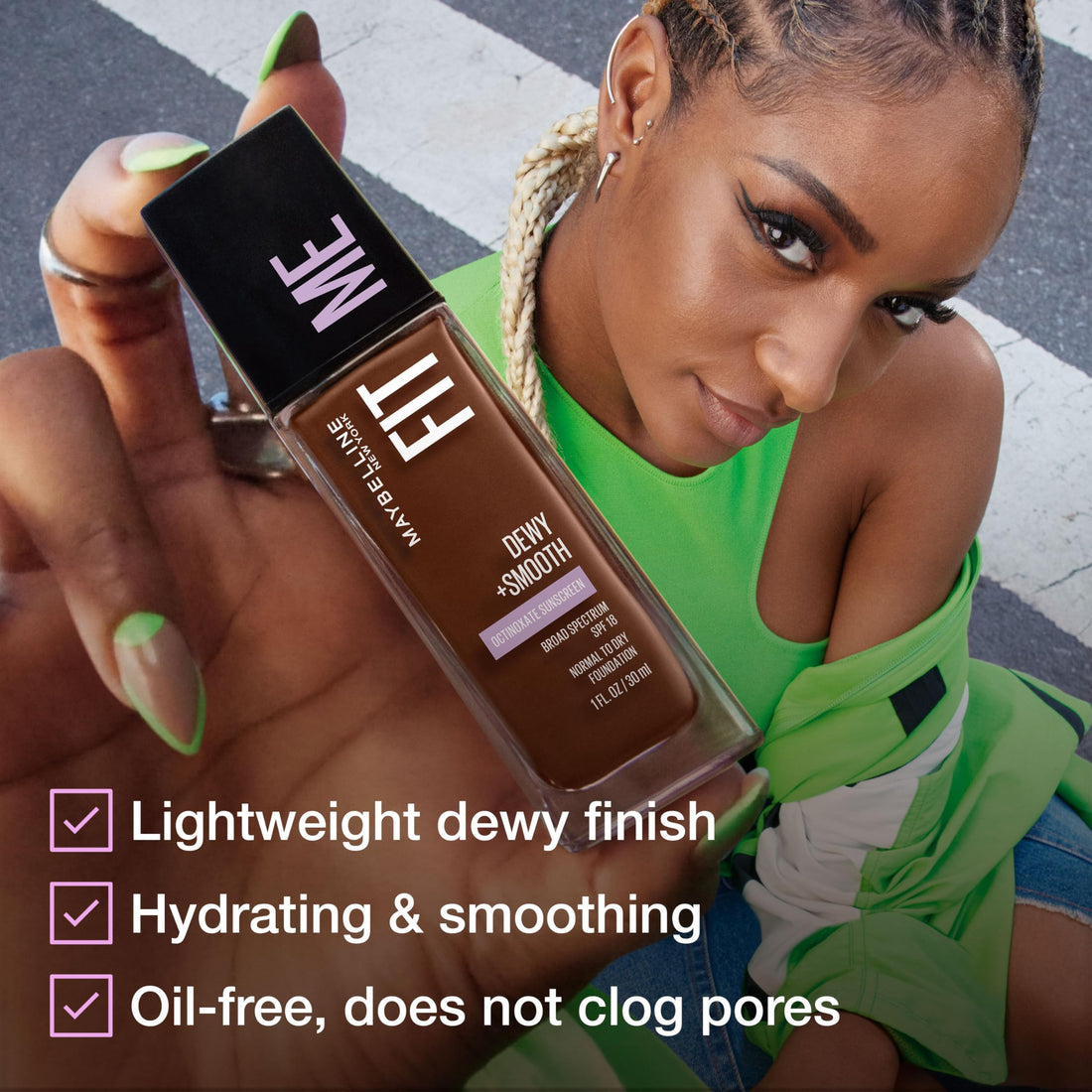 Maybelline Fit Me Dewy + Smooth Foundation, Ivory, 1 fl. oz. (Packaging May Vary)