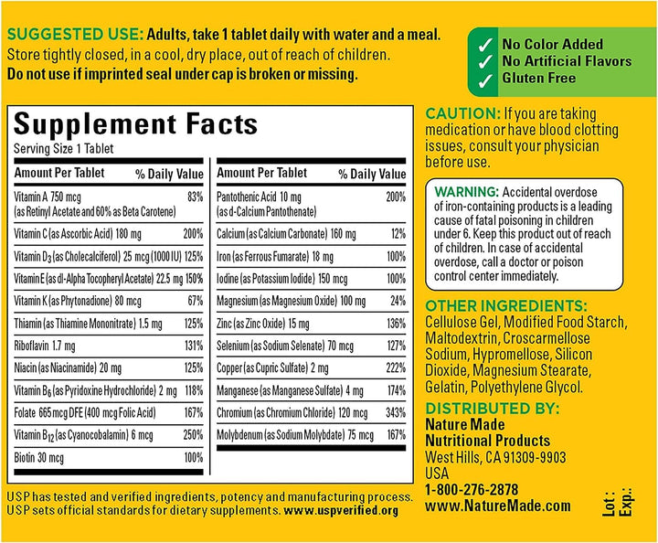 Nature Made Multi Complete Tablets - 130 ct, Pack of 2