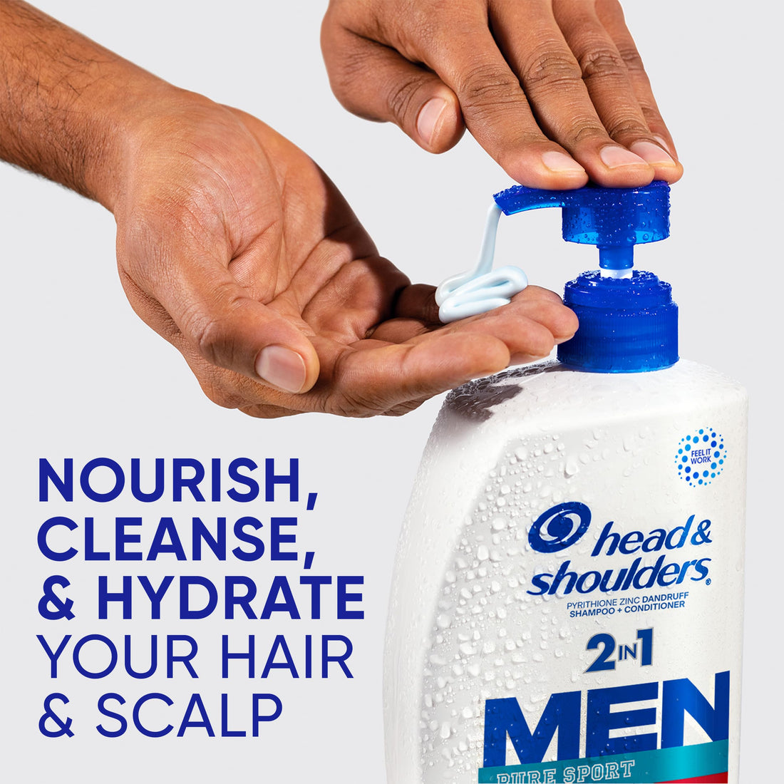 Head & Shoulders Old Spice Pure Sport Dandruff 2 In 1 Shampoo and Conditioner, 31.4 Fl Oz Twin Pack, 31.4 Fluid Ounce