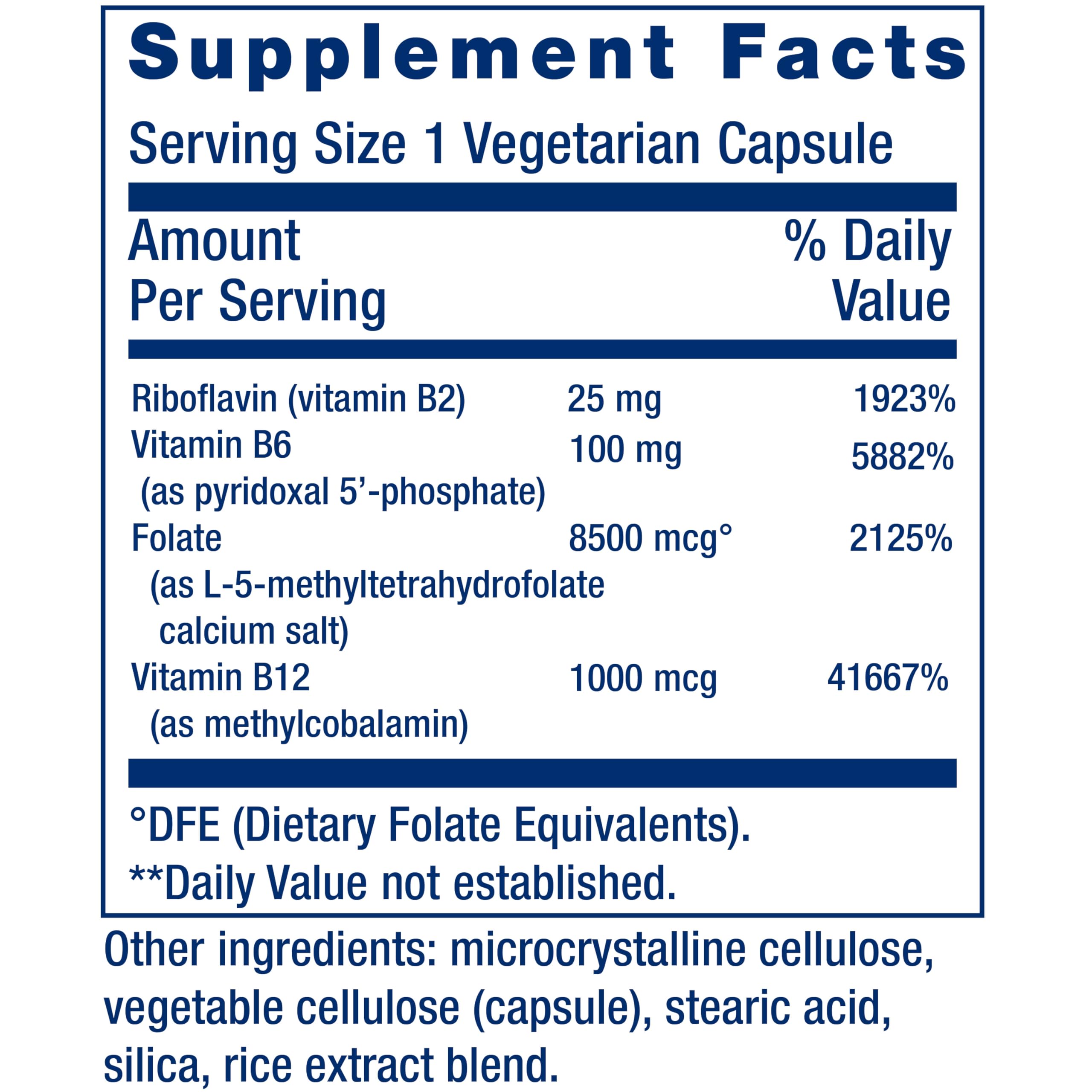 Life Extension Homocysteine Resist - For Heart & Brain, Cognitive Health Support Supplement – Vitamin B2, B6 & B12 + Folate - Once-Daily, Non-GMO, Gluten-Free - 60 Vegetarian Capsules