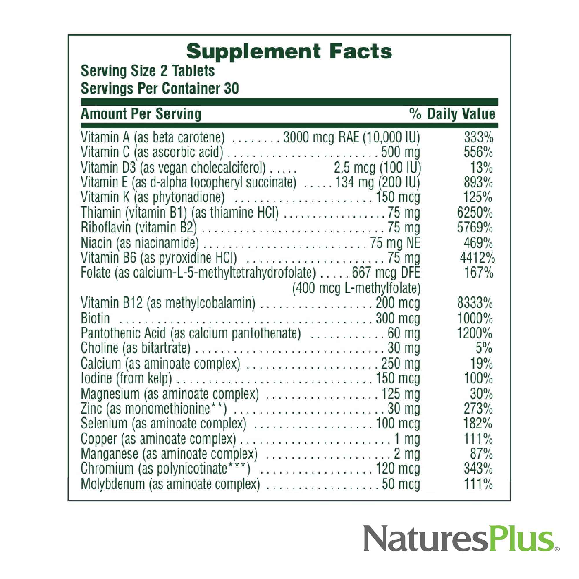 Natures Plus Source of Life Men Multivitamin - 60 Vegetarian Tablets - Whole Food Supplement - Natural Energy Production & Overall Wellbeing for Men - Gluten-Free - 30 Servings