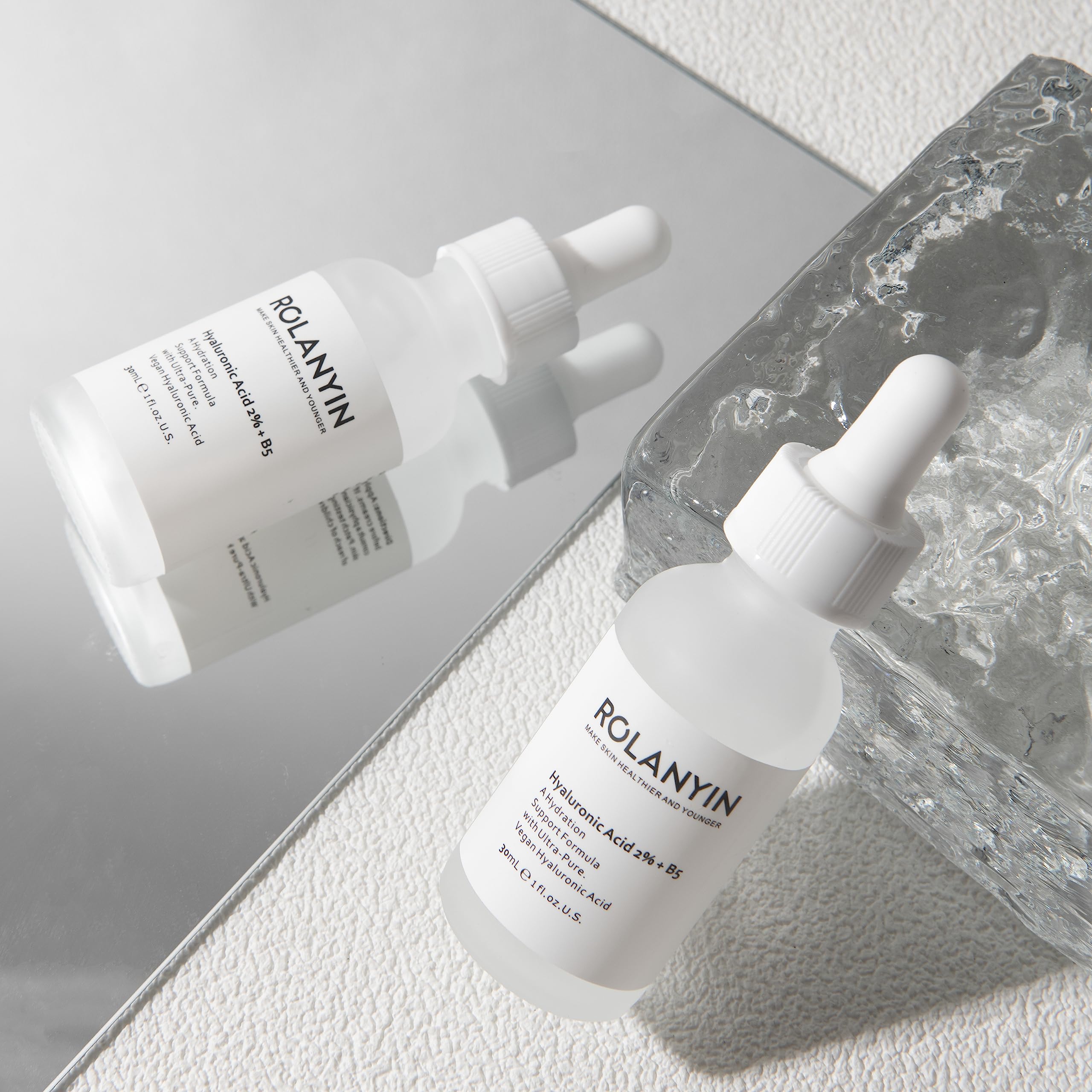 ROLANYIN Hyaluronic Acid 2% + B5 Serum Hydrating and Moisturizing with Soothing and Revitalizing Benefits Skin Repair and Texture Improvement for Youthful Radiant Skin