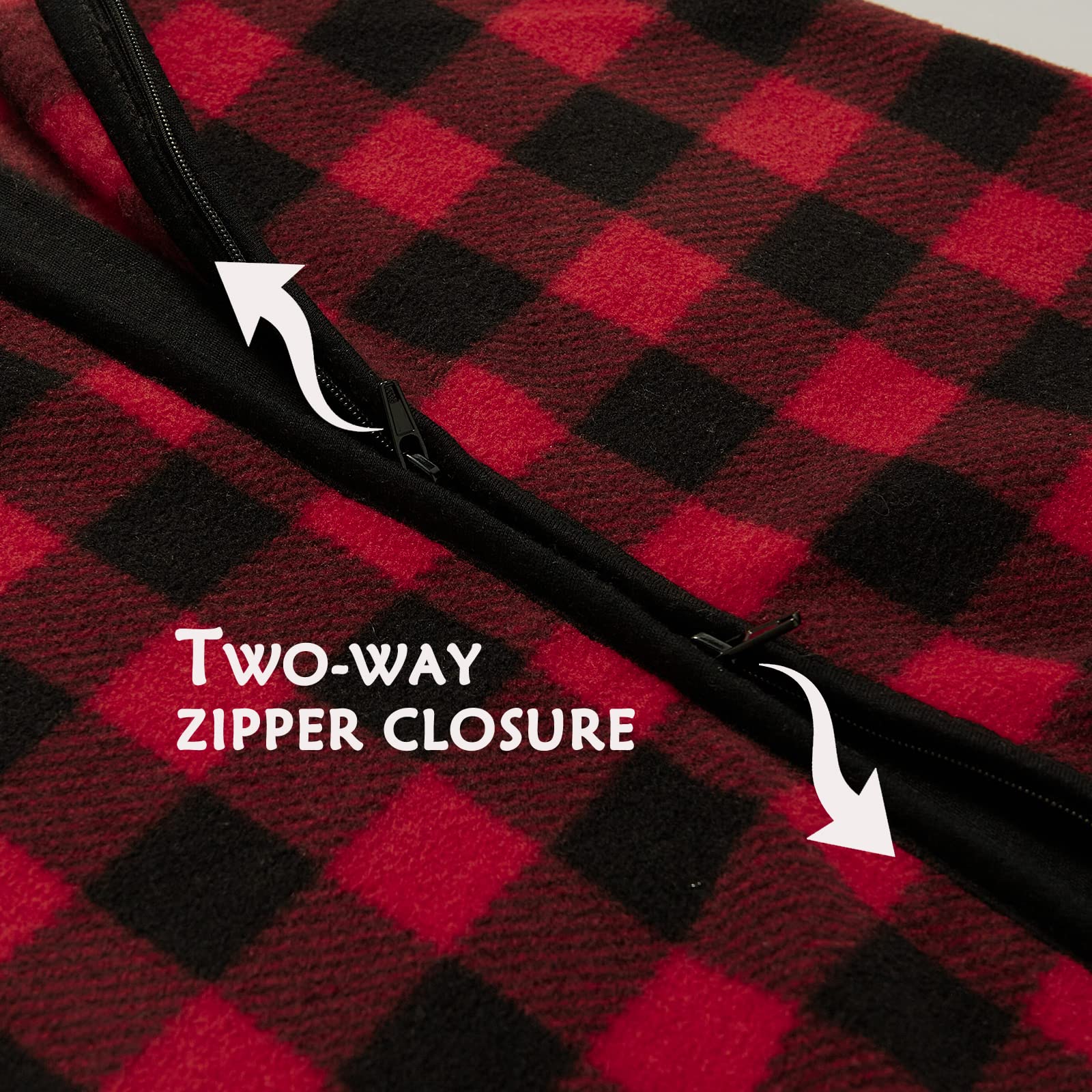 DaysU Micro Fleece Baby Sleep Sack 12-18 Months with Long Sleeves 1.5 TOG, Plush Warm Baby Wearable Blanket with 2-Way Zipper, Unisex Sleeping Bag for Toddler, Buffalo Plaid