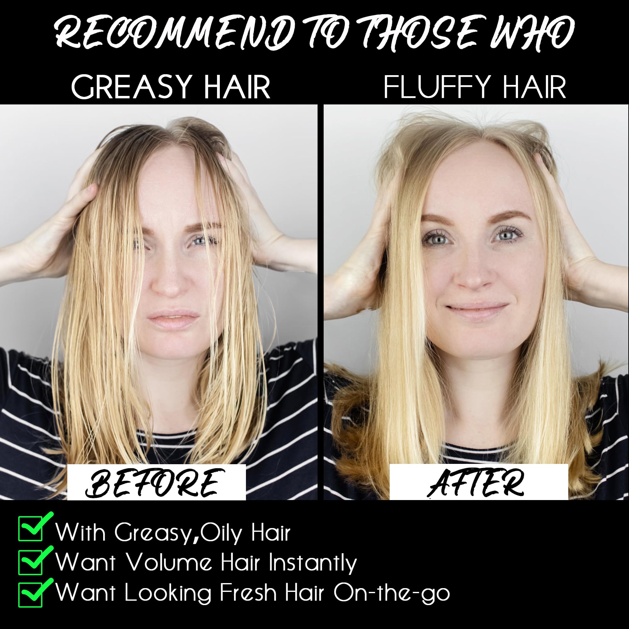 CCbeauty Dry Shampoo Powder, Travel Volume Dry Shampoo for Women and Men, Non-Aerosol Benzene-free, No White Cast, Formulated without Gluten, Mattifying Root Fuller Looking Refreshing Hair, 0.35oz