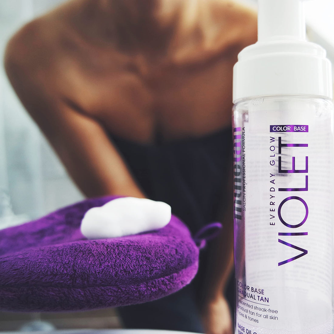 MINETAN BODY.SKIN Gradual Tan Foam Violet Everyday Glow Moisturizing Gradual Self Tanner for Longer Lasting Tan, 6.7 fl oz