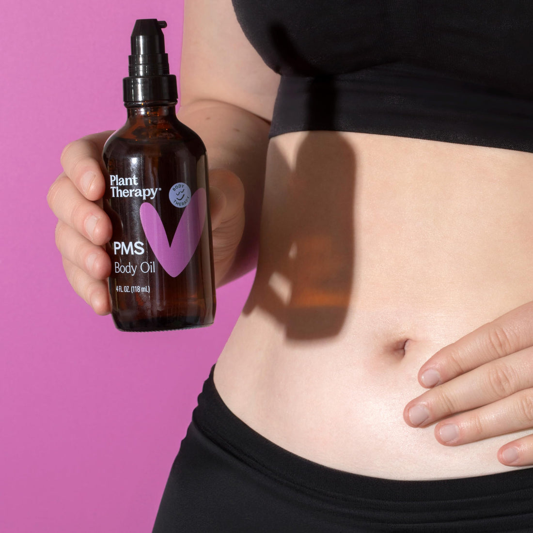Plant Therapy PMS Body Oil 4 oz Helps Balance & Calm Emotions, Soothes Cramps & Stomach Discomfort, Relaxes Tight & Tired Muscles