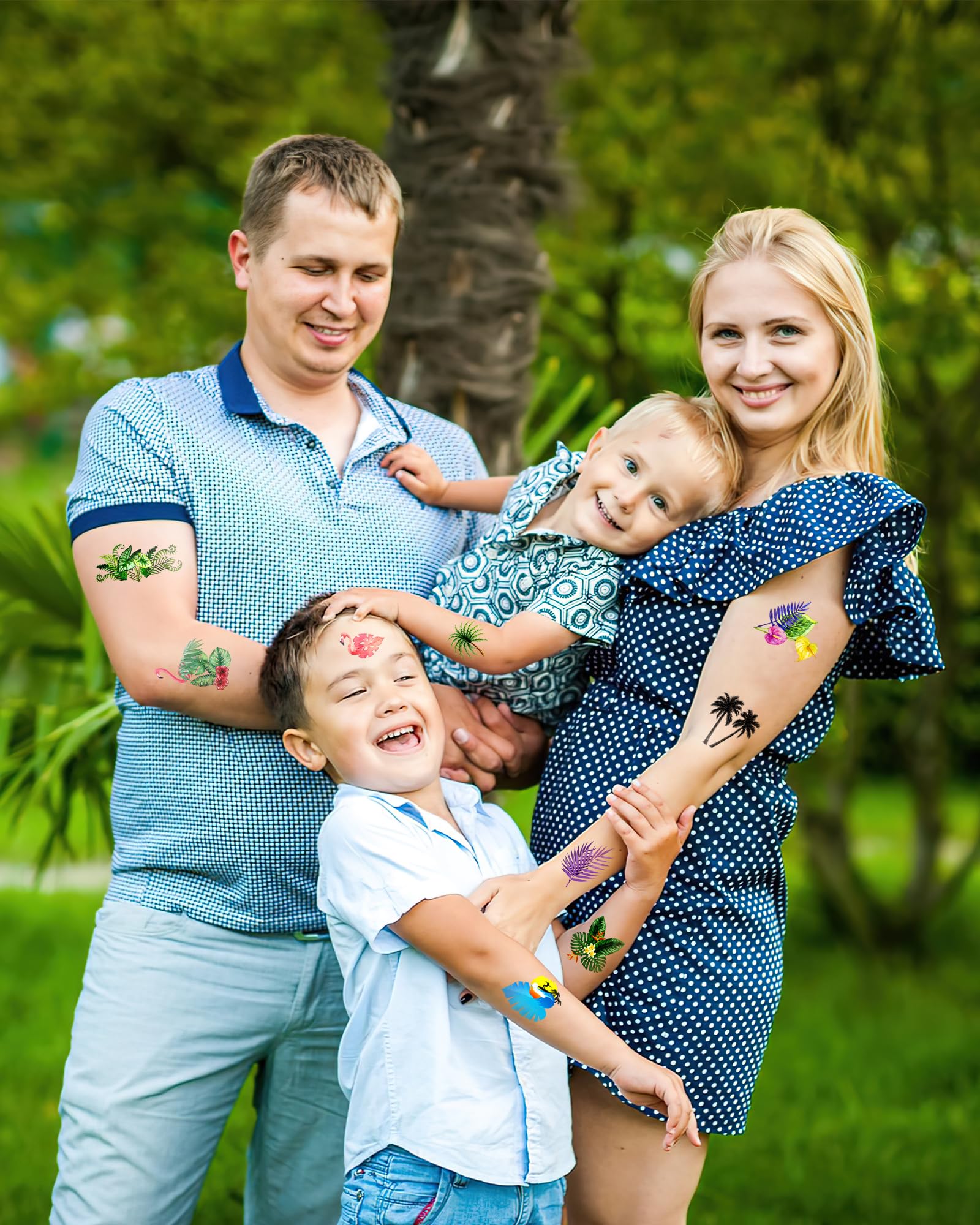 200 Pieces Palm Leaves Temporary Tattoos Stickers,20 Sheets Tropical Leaves Themed Tattoos Stickers Party Decoration Supplies Party favors for Kids Adults