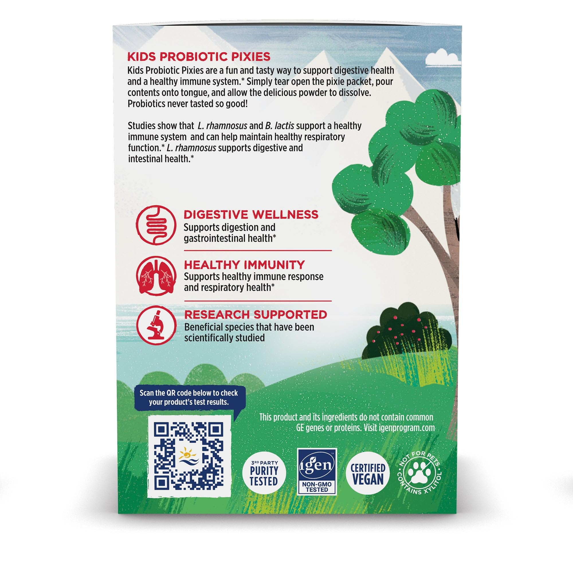 Nordic Naturals Kids Probiotic Pixies, Mixed Berry - 30 Packets - 3 Billion CFU - Digestive Wellness, Immune Support - Non-GMO, Vegan - 30 Servings