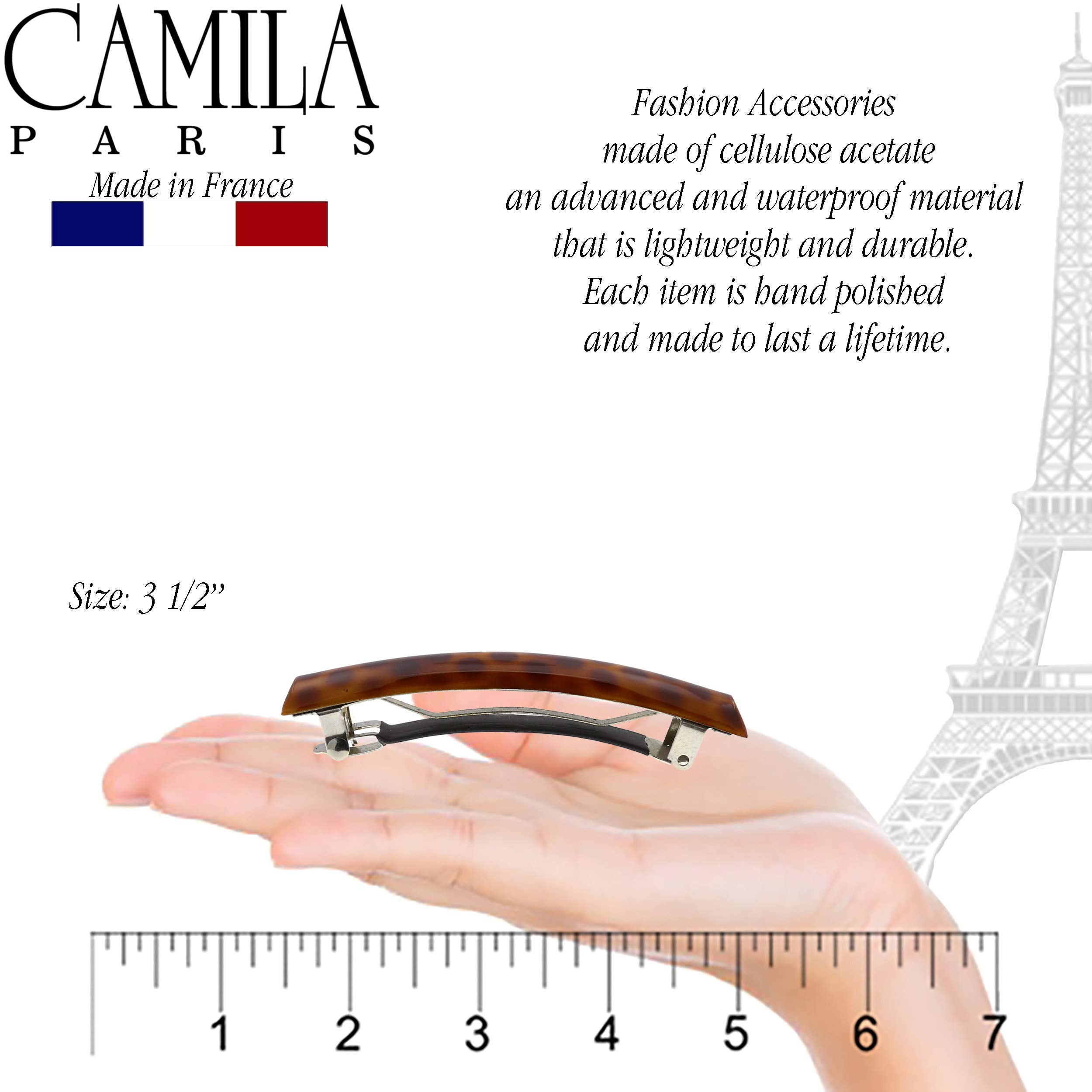 Camila Paris MP999 French Hair Barrettes Clips for Girls Strong Hold Grip Hair Clips for Women, No Slip and Durable Styling Girls Hair Accessories, Made in France