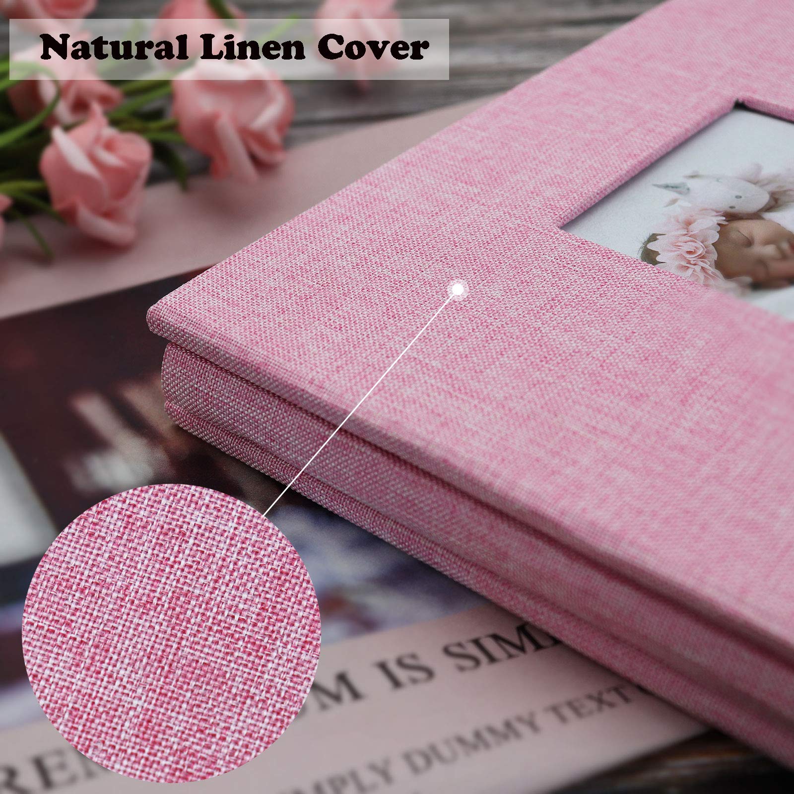 Vienrose Baby Photo Album Self Adhesive Memory Book 4x6 Magnetic Scrapbook Kit with Clean-Touch Ink Pad Handprint Footprint and A Metallic Pen for Boy/Girl 2 Windows 40 Pages